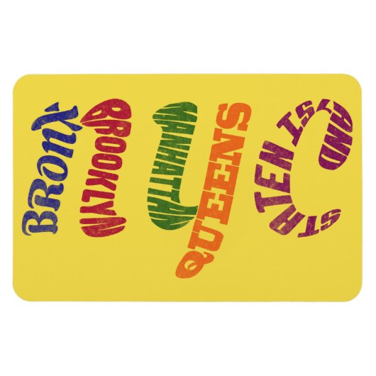 Magnet NYC typographique New York (Horizontal)