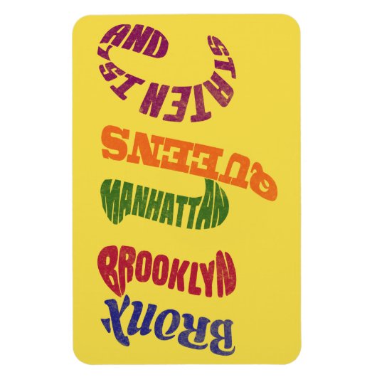 Magnet NYC typographique New York (Vertical)