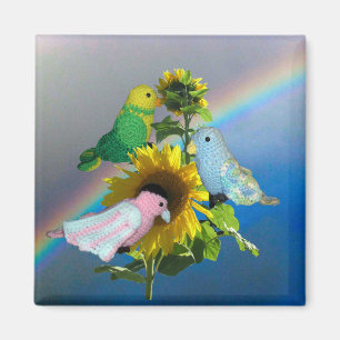 Magnet - Oiseaux de jouets sur tournesol