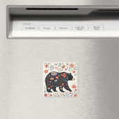 Magnet ours en art folklorique (In Situ (Lave-vaisselle))