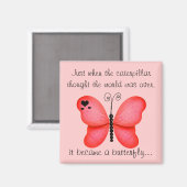 Magnet papillon rouge (Recto/Verso)