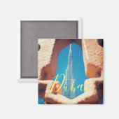 Magnet paysage de gratte-ciel de Dubaï (Recto/Verso)