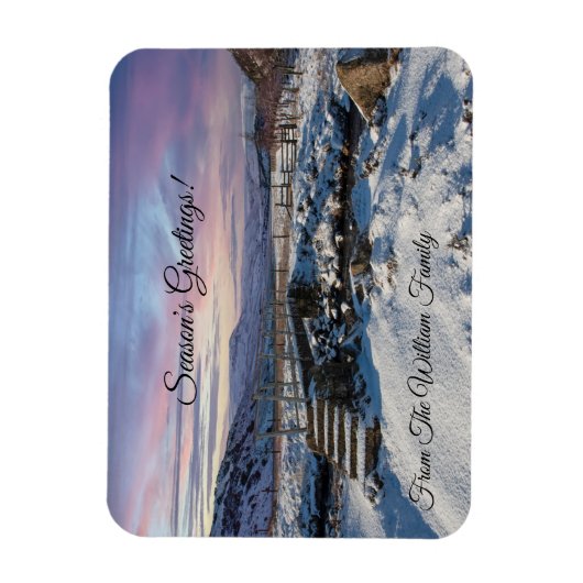 Magnet paysage neige de Noël (Vertical)