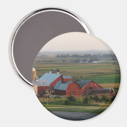 Magnet paysager de la ferme du Midwest (Recto/Verso)