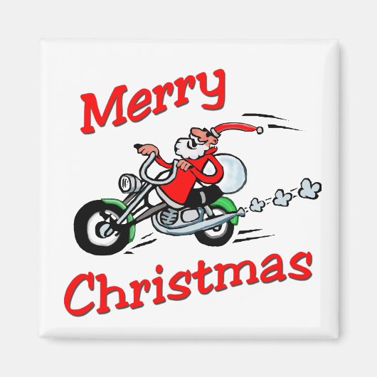Magnet Père Noël de moto (Devant)