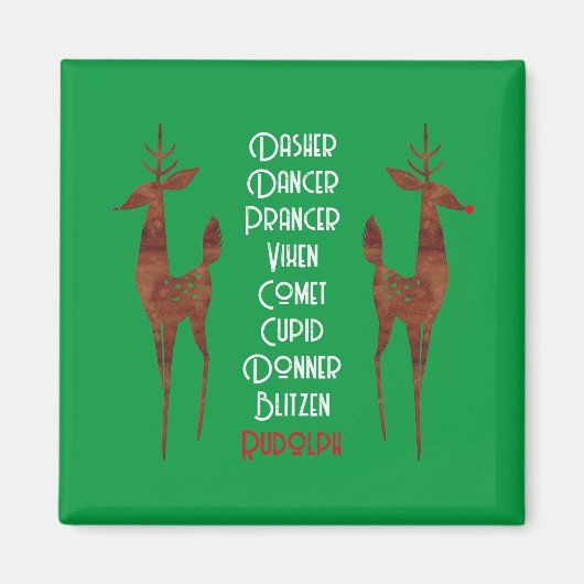 Magnet - Père Noël Reindeer - Rudolph (Devant)