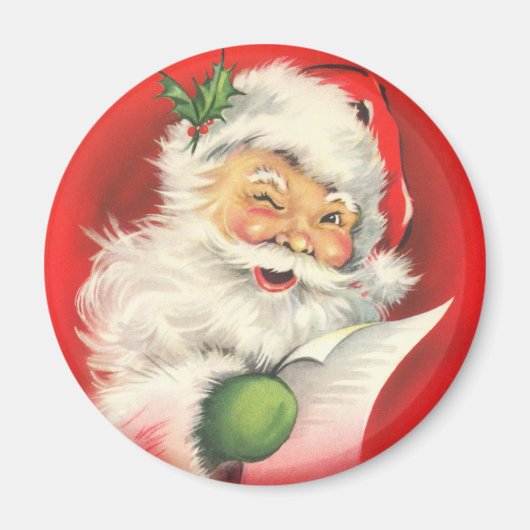 Magnet Père Noël victorien pour les fêtes (Devant)