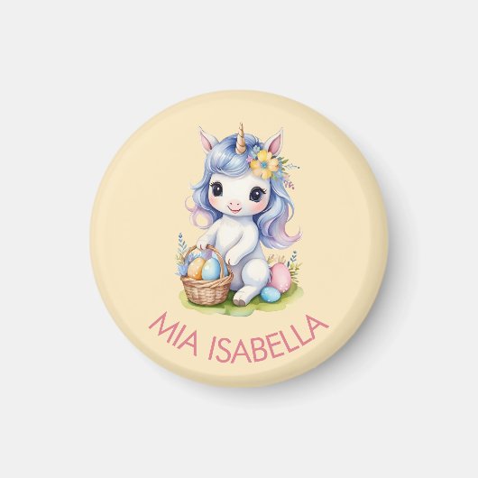 Magnet personnalisable de la licorne de Pâques (Devant)