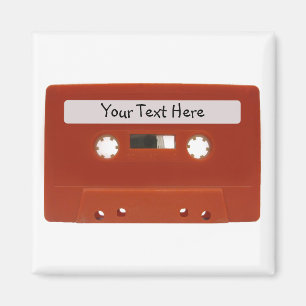 Magnet personnalisable sur bande de cassette rouge