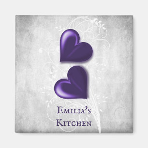 Magnet personnalisé de coeur pourpre