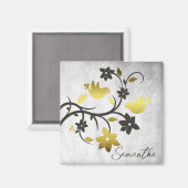 Magnet personnalisé de Lovebirds d'or (Recto/Verso)