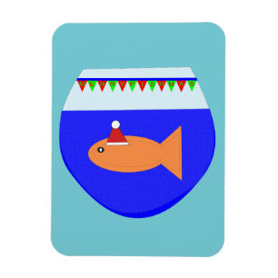 Magnet personnalisé de poisson rouge de Noël