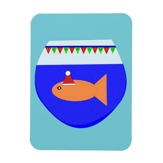 Magnet personnalisé de poisson rouge de Noël (Vertical)