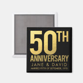 MAGNET PERSONNALISÉ DU 50E ANNIVERSAIRE D'OR NOIR (Recto/Verso)