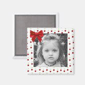 Magnet photo adorable en cerise rouge (Recto/Verso)