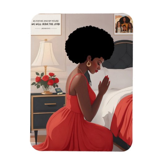 Magnet photo de 3 po x 4 po de la mère priante (Vertical)