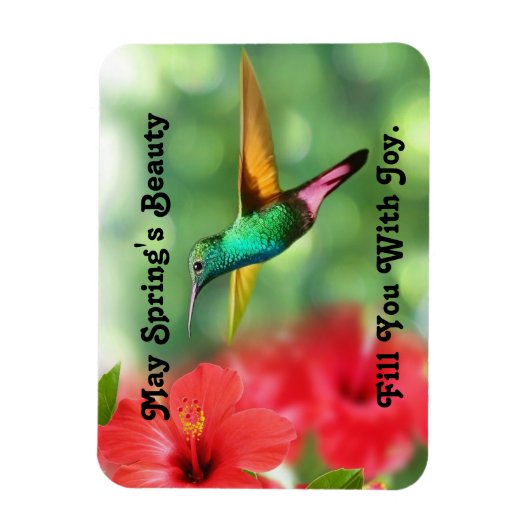 Magnet photo de colibri multicolore (Vertical)