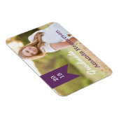 Magnet photo de Faire-part de graduation violet (Côté Droit)