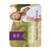 Magnet photo de Faire-part de graduation violet (Vertical)