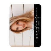Magnet photo de graduation noire classique (Vertical)