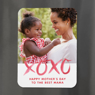 Magnet photo de la fête des mères XOXO pour maman