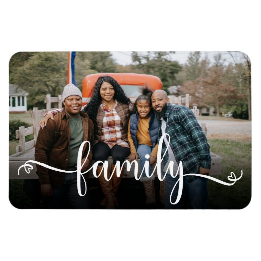 Magnet photo de script de famille (Horizontal)