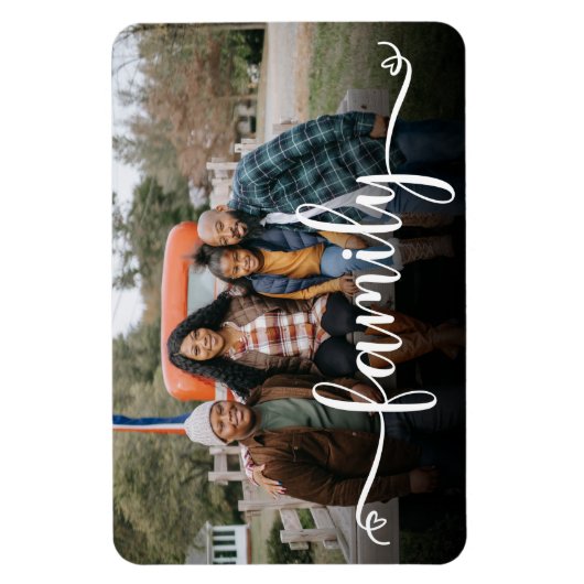 Magnet photo de script de famille (Vertical)