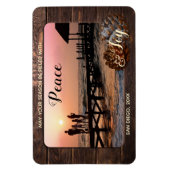 Magnet photo de vacances en bois rustique personna (Vertical)
