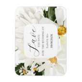 Magnet photo flexible de mariage à date de florais (Vertical)