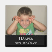 Magnet photo personnalisé | Nom simple Année Grade (Devant)