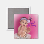 Magnet photo pour l'anniversaire du bébé (Recto/Verso)