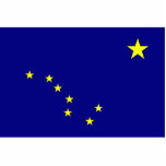Magnet Photo Sculpture Aimant drapeau de l'Alaska coupé<br><div class="desc">Cet aimant rectangulaire présente une image authentique de haute qualité du drapeau de l'Alaska. Ajoutez votre réfrigérateur avec ce rappel de votre état préféré.</div>