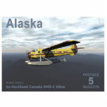 Magnet Photo Sculpture Alaska Postage - de Havilland DH3-C Otter<br><div class="desc">A 5-Nugget postage stamp issued by a mythical independent nation of Alaska. First in a series of Alaska aviation history stamps, it features a de Havilland Canada DH3-C Otter sporting the logo of mythical Flying Moose Aviation of Talkeetna. Text reading, "Alaska, " "POSTAGE 10 NUGGETS, " "Aviation History, " and...</div>