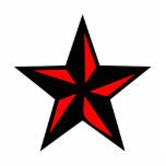 Magnet Photo Sculpture Étoile noire et rouge<br><div class="desc">Étoile noire et rouge</div>