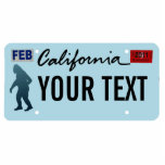 Magnet Photo Sculpture Plaque de licence California Sasquatch<br><div class="desc">La silhouette foncée de Sasquatch (Bigfoot) sur une plaque d'immatriculation blanche en Californie. Ajoutez votre propre texte. Plaques d'immatriculation pour d'autres États et autres entités (provinces canadiennes, pays étrangers) sur demande. Certaines personnes datent de l'intérêt moderne jusqu'en 1958 quand de grandes empreintes ont été trouvées dans le comté de Del...</div>