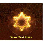 Magnet Photo Sculpture Starfire Fractal Magen David<br><div class="desc">A bright, fire-like, fractal Star of David on a reddish background. Add your own text. In the Shema, the central prayer of Judaism, we say, "And you shall love the Lord your God with all your heart and with all your soul and with all your might." May such emunah (trust,...</div>