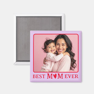 Magnet Photo Violet « Meilleure Maman » Moderne