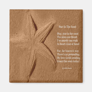 Magnet Poem Star in het zand Lade Basset Magneet