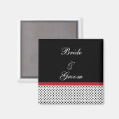 Magnet pois noir, blanc et rouge (Recto/Verso)