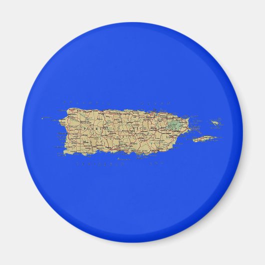 Magnet Porto Rico Map (Devant)