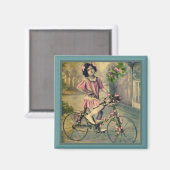 Magnet pour fille à vélo (Recto/Verso)