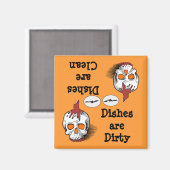 Magnet pour lave-vaisselle Halloween crâne (Recto/Verso)