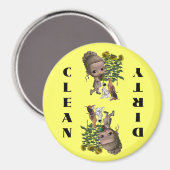 Magnet pour lave-vaisselle pour fille et chiots (Recto/Verso)