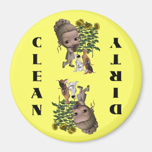 Magnet pour lave-vaisselle pour fille et chiots