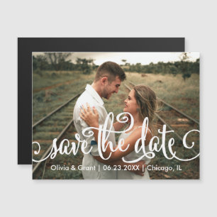 Magnet pour photo de date de sauvegarde en calligr