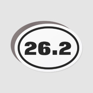 Magnet Pour Voiture 26.2 Blanc noir marathon complet