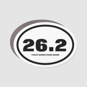 Magnet Pour Voiture 26.2 Blanc noir marathon complet