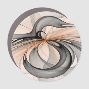 Magnet Pour Voiture Abstrait Anthracite Grey Sienna Art moderne fracta