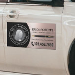 Magnet Pour Voiture Agent de signature de notaire mobile Rose moderne<br><div class="desc">Agent de signature de prêt public notaire Rose moderne Magnets de voiture photo Gold.</div>