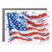 American Flag USA Watercolor 4 juillet